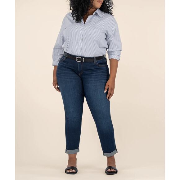 Kut From The Kloth Catherine Boyfriend Jeans Womens Plus Size 22W Dark Wash - Picture 1 of 11